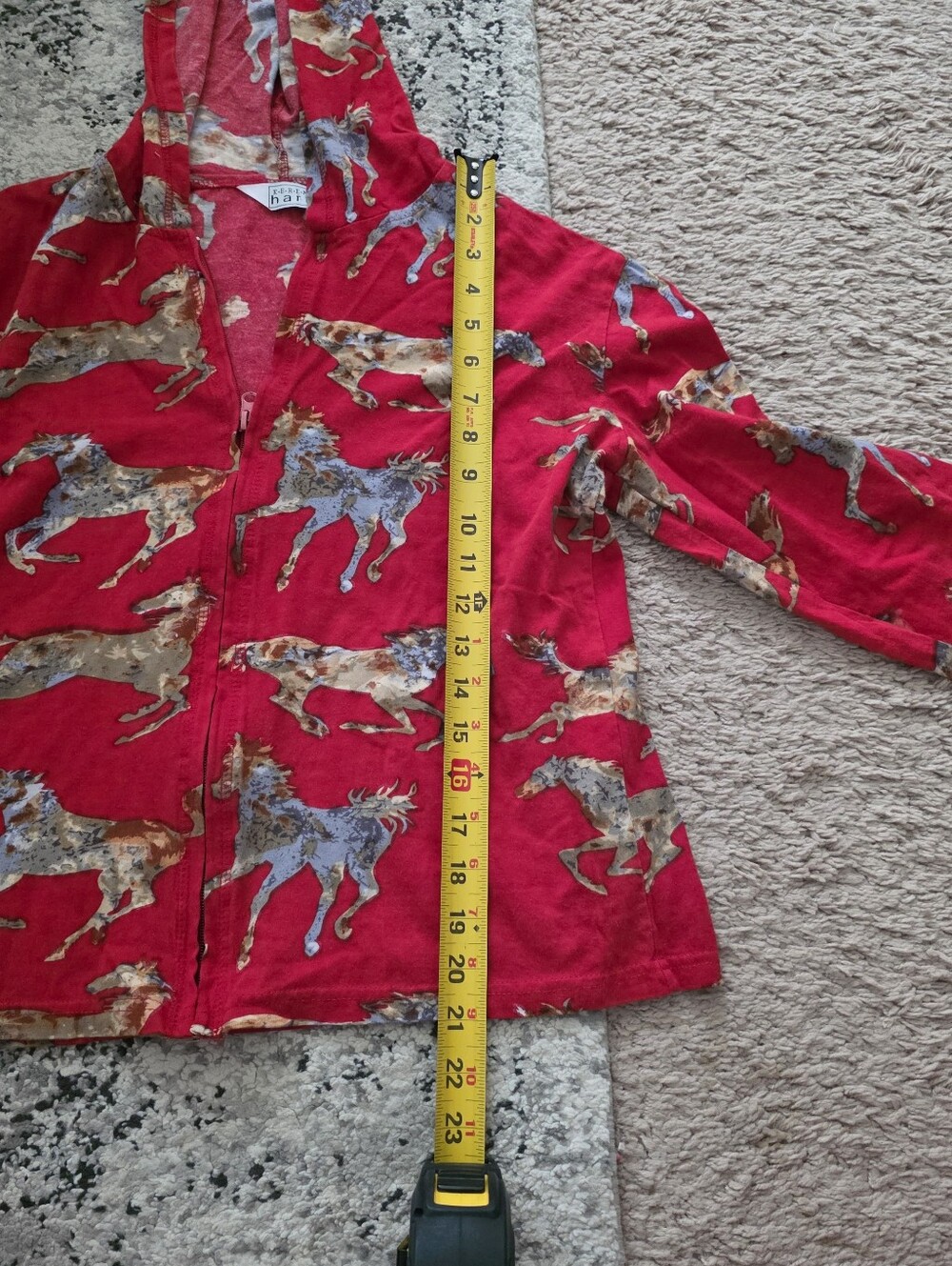 Western Horse Hoodie Zip Jacket Cotton Keren Hart Rodeo Equestrian Womens M - Picture 6 of 8
